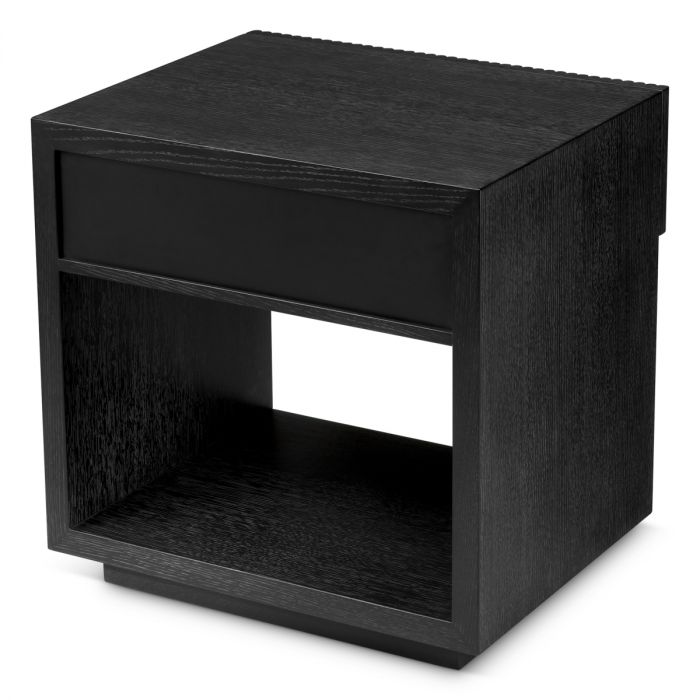 Nightstand Dimitrios charcoal grey oak veneer