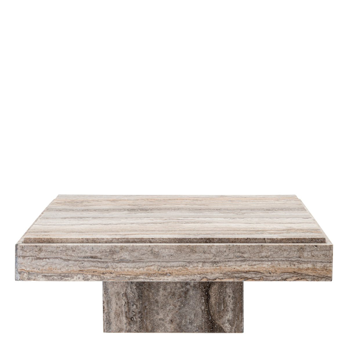 Silver Square Travertine Coffee Table Sartoria