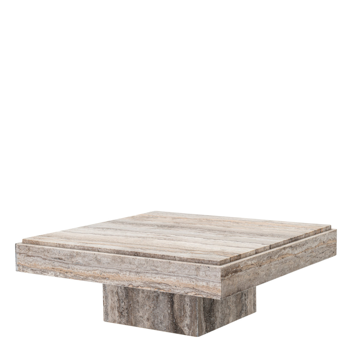 Silver Square Travertine Coffee Table Sartoria