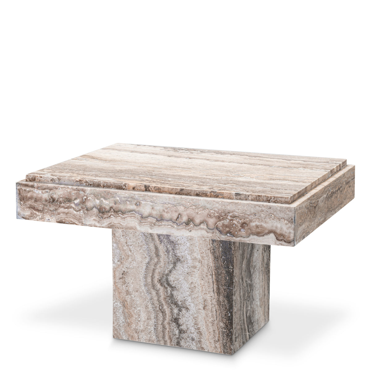 Silver Travertine Side Table Sartoria