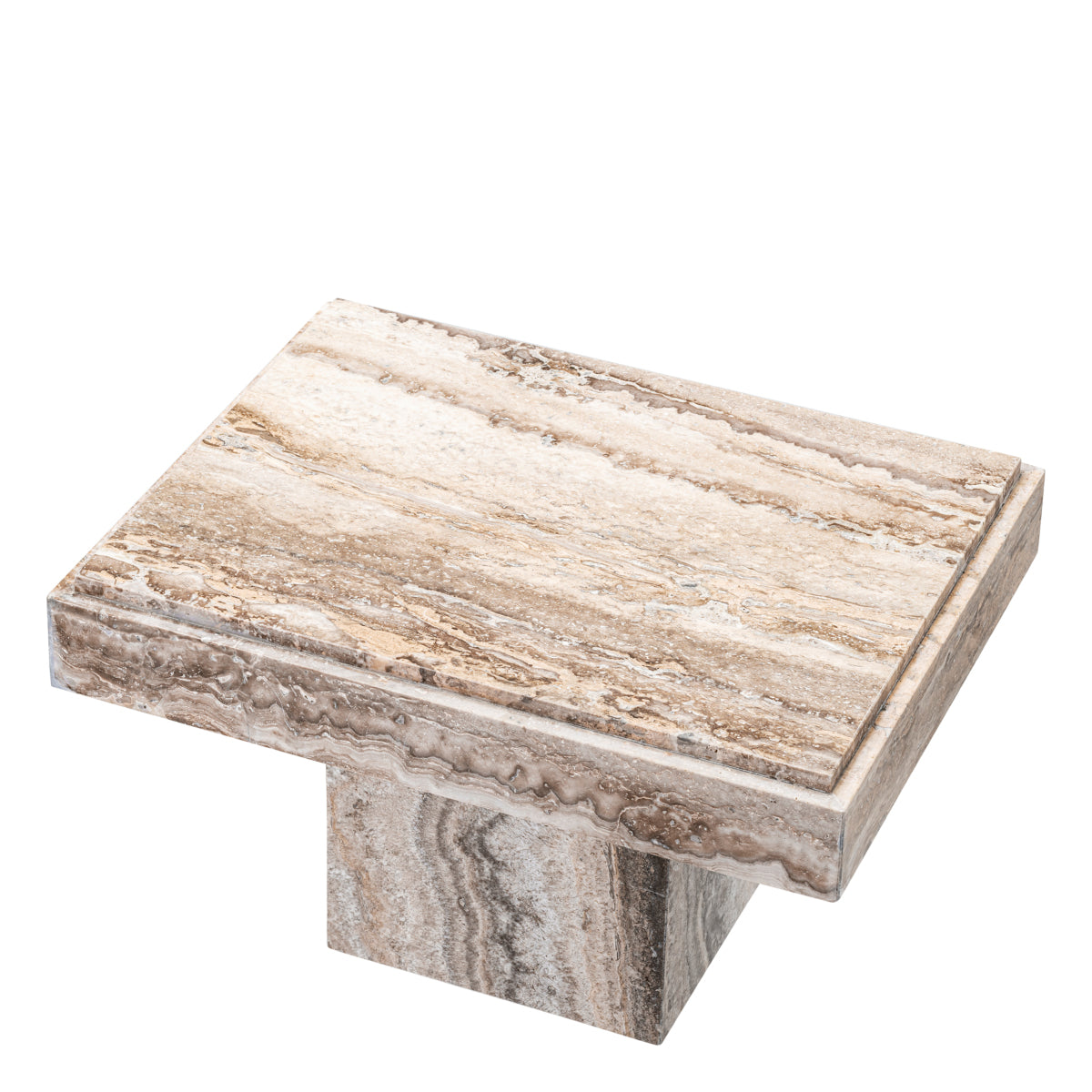Silver Travertine Side Table Sartoria