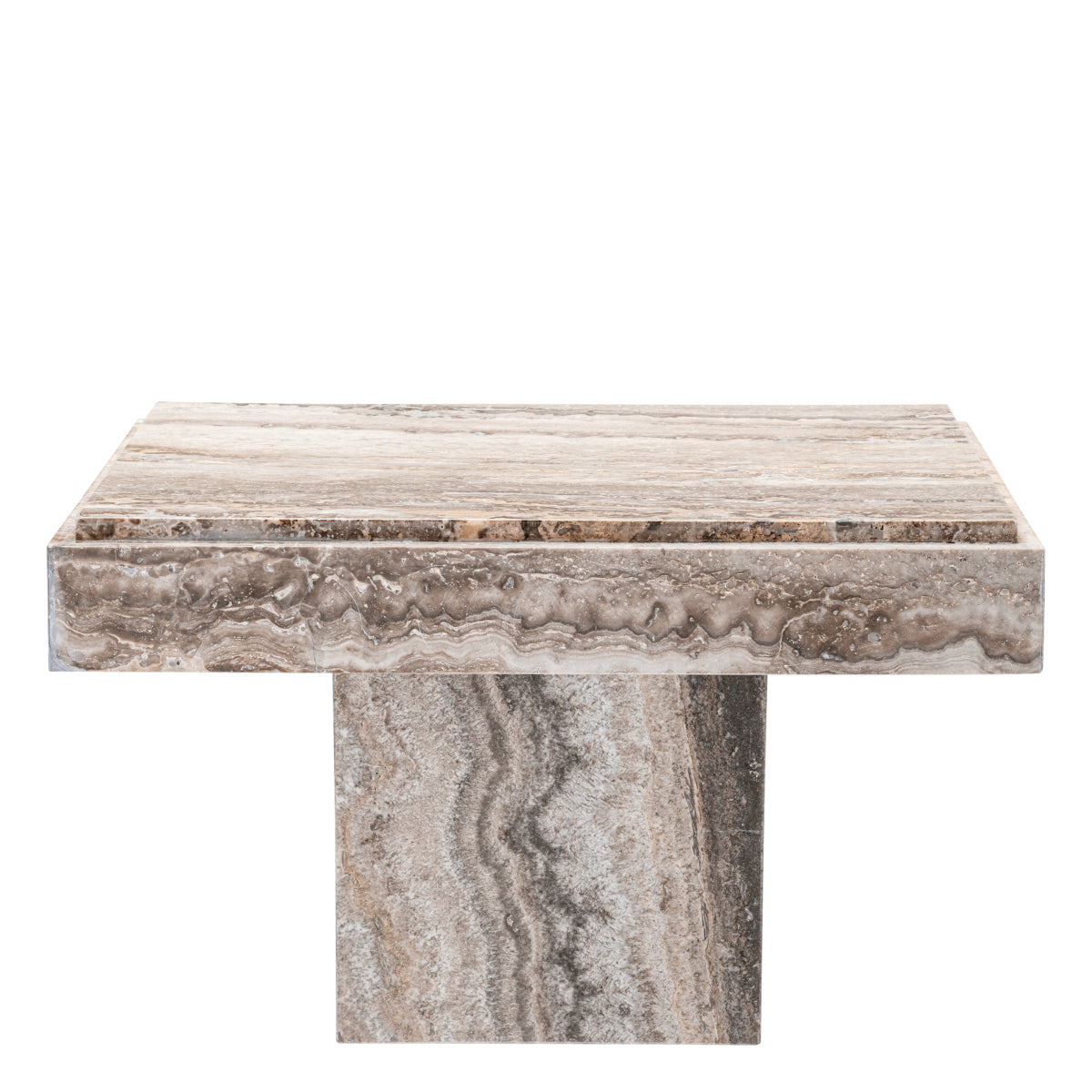 Silver Travertine Side Table Sartoria