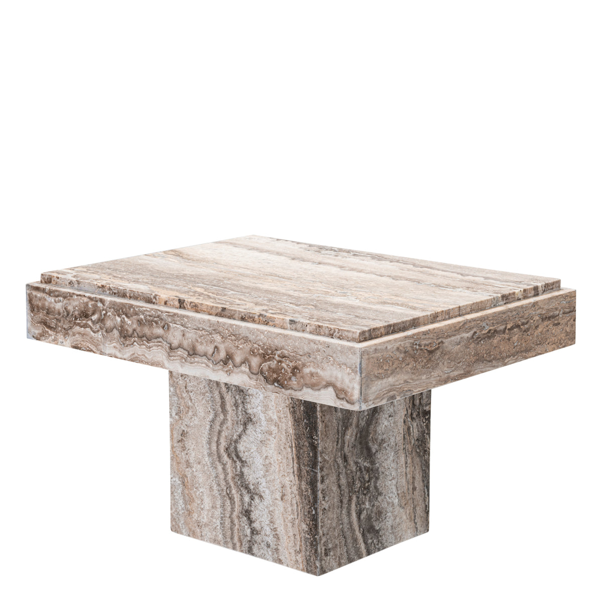 Silver Travertine Side Table Sartoria