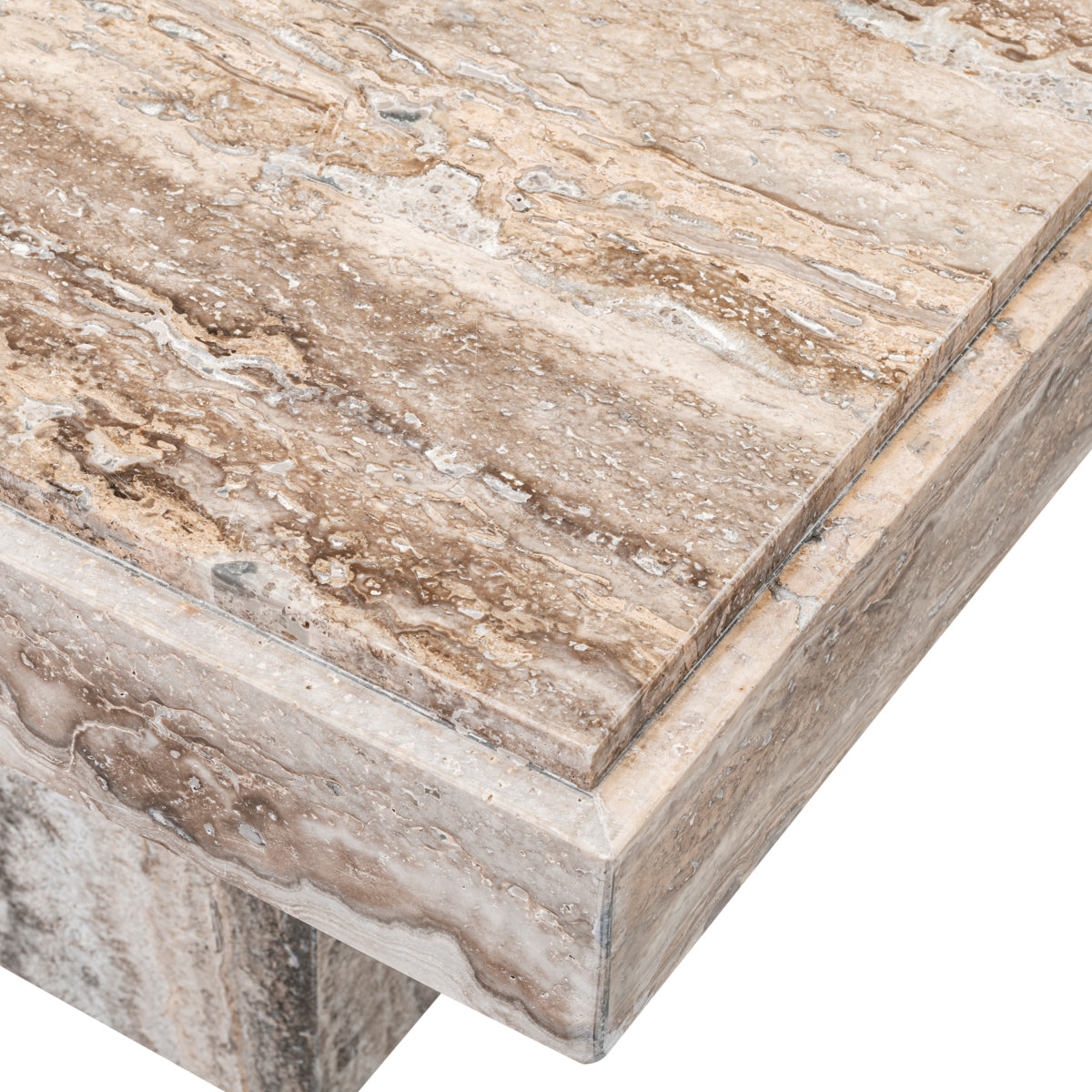 Silver Travertine Side Table Sartoria