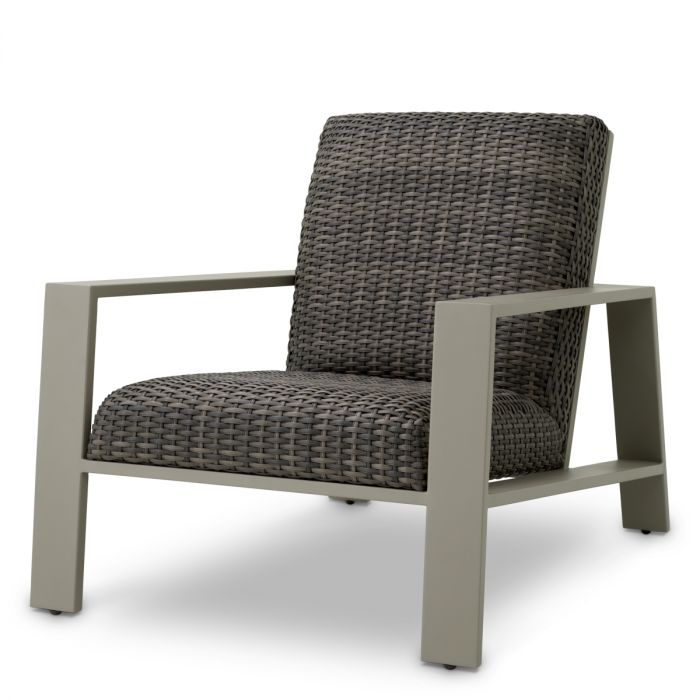 Outdoor Chair Belle Vue grey finish grey faux rattan