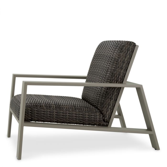 Outdoor Chair Belle Vue grey finish grey faux rattan