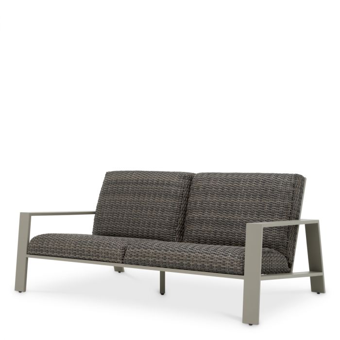 Outdoor Sofa Belle Vue grey finish grey faux rattan