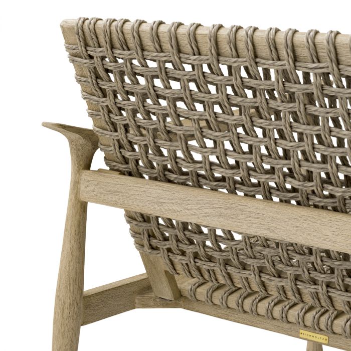 Outdoor Chair Manzo aged teak greige rope