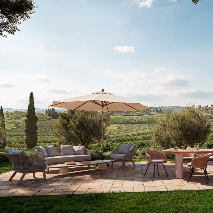 Outdoor Coffee Table Aurore faux travertine