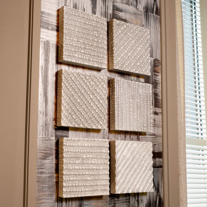 Wall Decoration Division straight raku ceramic crackled white