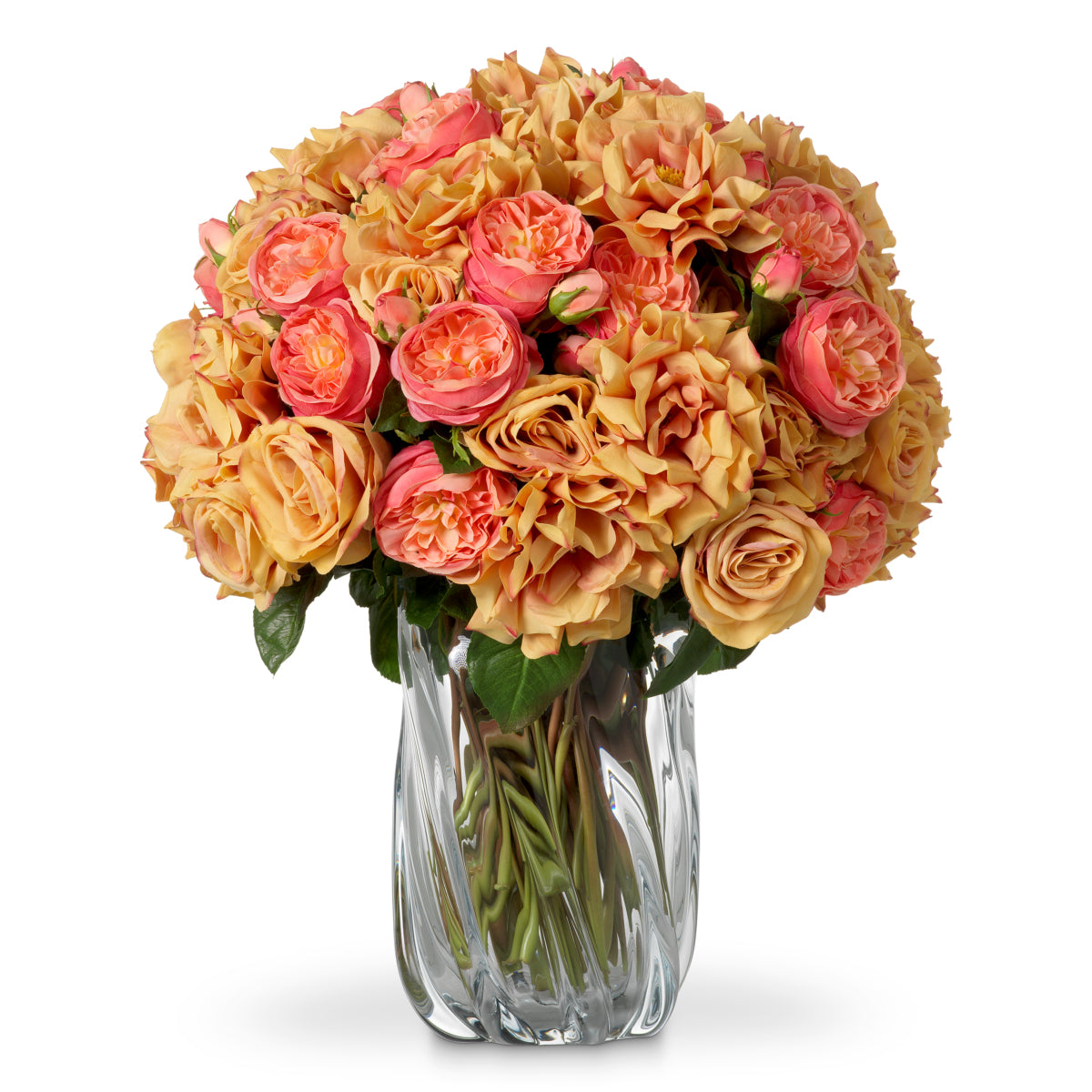 Peach Artificial Floral Bouquet (72pcs) Roses