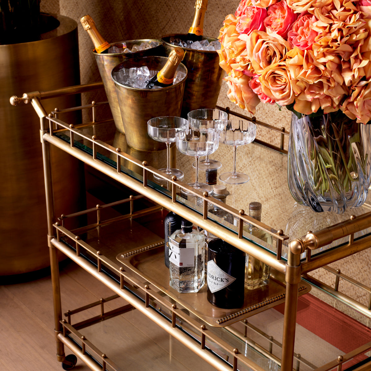 Peach Artificial Floral Bouquet (72pcs) Roses