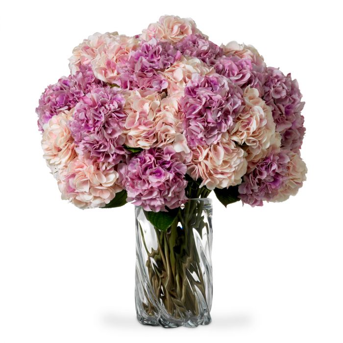 Bouquet of Hydrangeas pink tones real touch 48 pcs/2varieties