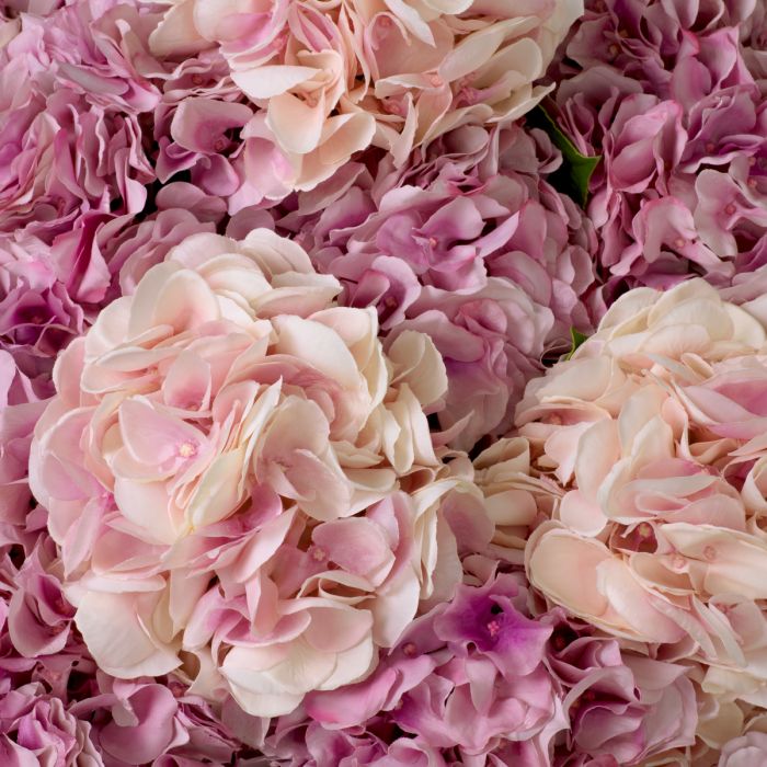 Bouquet of Hydrangeas pink tones real touch 48 pcs/2varieties