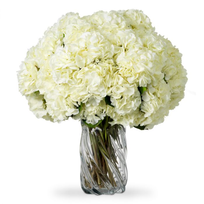 Bouquet of Hydrangeas white tones real touch 48 pcs/2 varieties