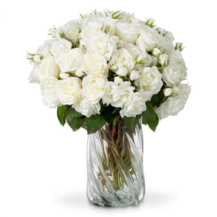 Bouquet of Roses two tone white real touch 72 pcs/2 varieties