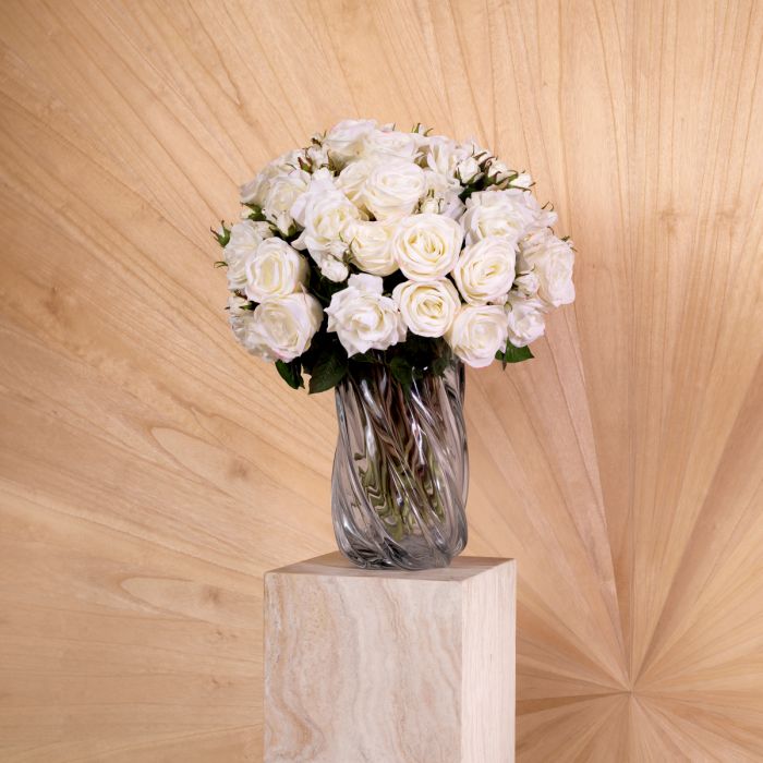 Bouquet of Roses two tone white real touch 72 pcs/2 varieties