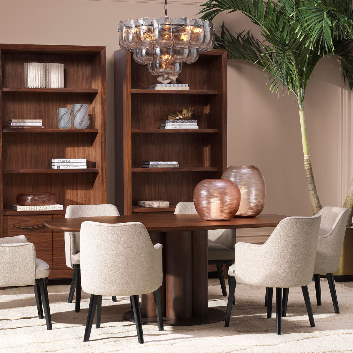 Peach Handblown Glass Vase L Alessio