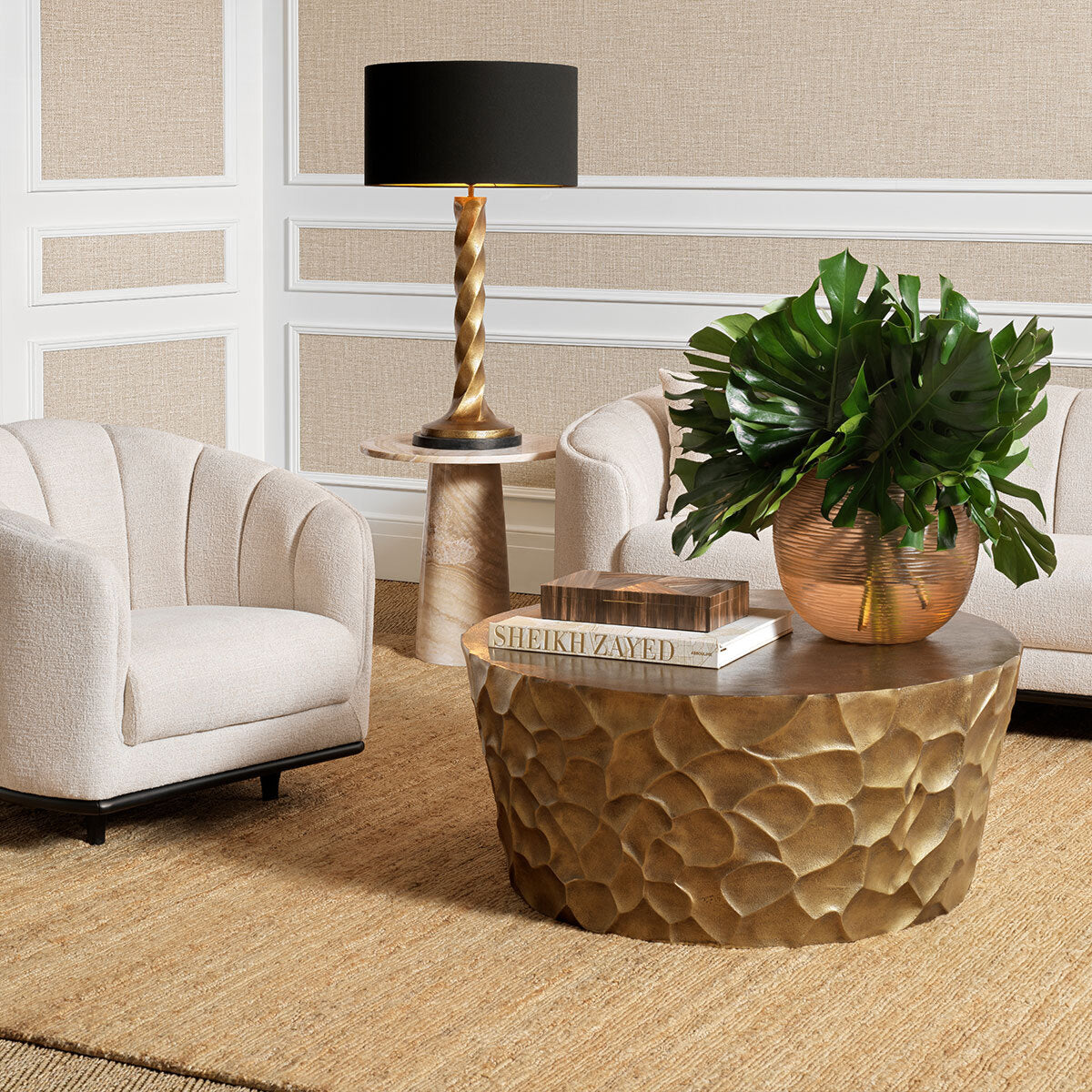 Vintage Brass Coffee Table Fiorentino | Eichholtzmh.com