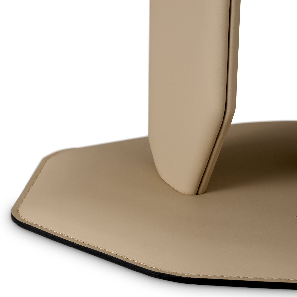 Light Brown Leather Wrapped Side Table Maurizio