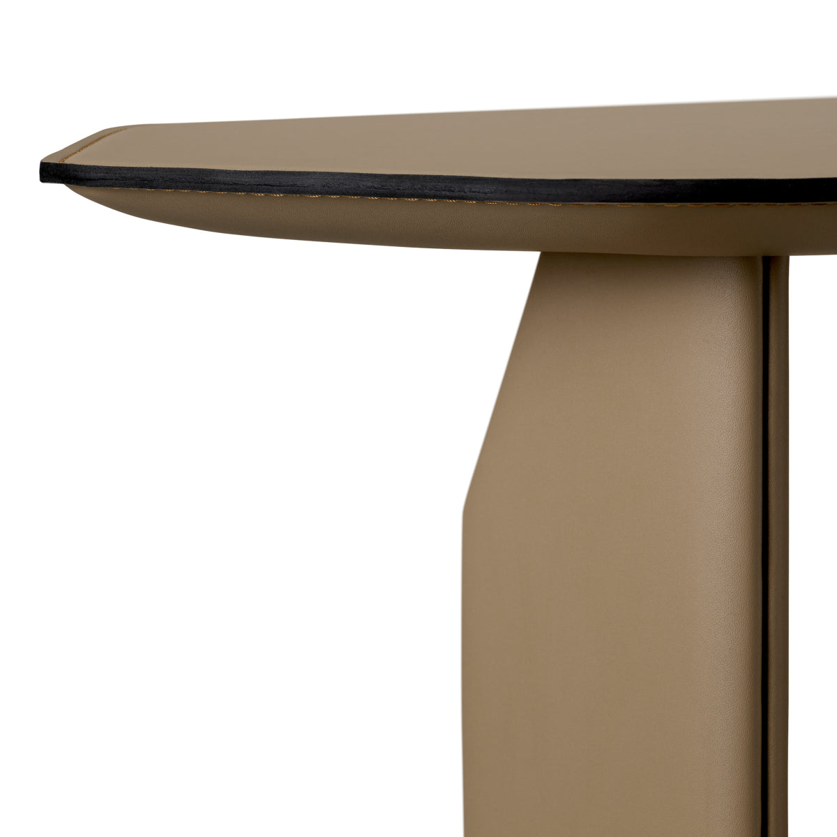 Brown Leather Wrapped Side Table Maurizio