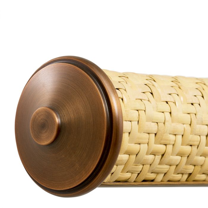 Wall Lamp Luca L rattan antique brass finish
