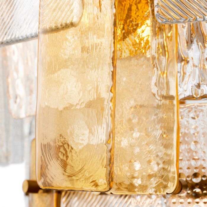 Chandelier Cassiano structure glass antique brass finish