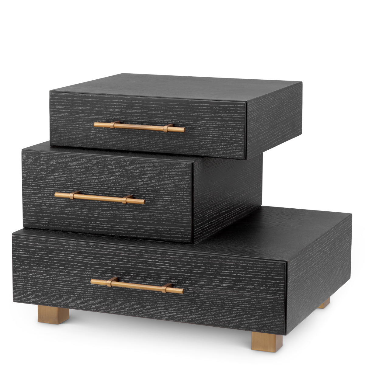 Black Oak 3-Drawer Nightstand Evendale | Eichholtzmh.com