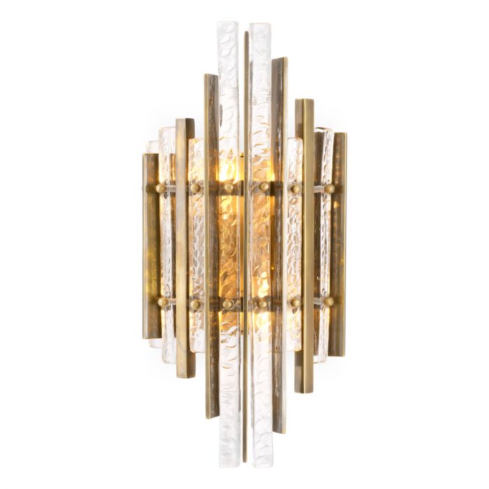 Wall Lamp Leonora vintage brass finish