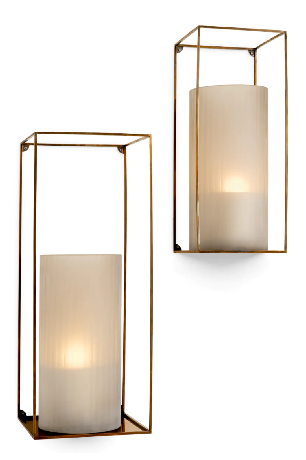 Vintage Brass Wall Rack Set (2) Deco