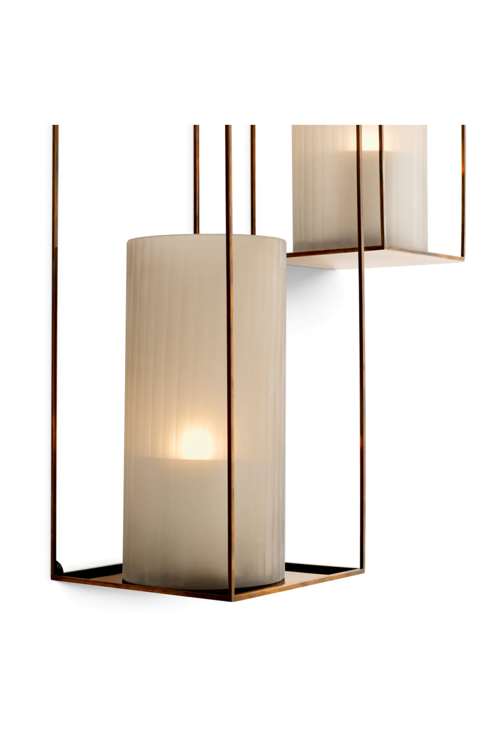 Vintage Brass Wall Rack Set (2) Deco