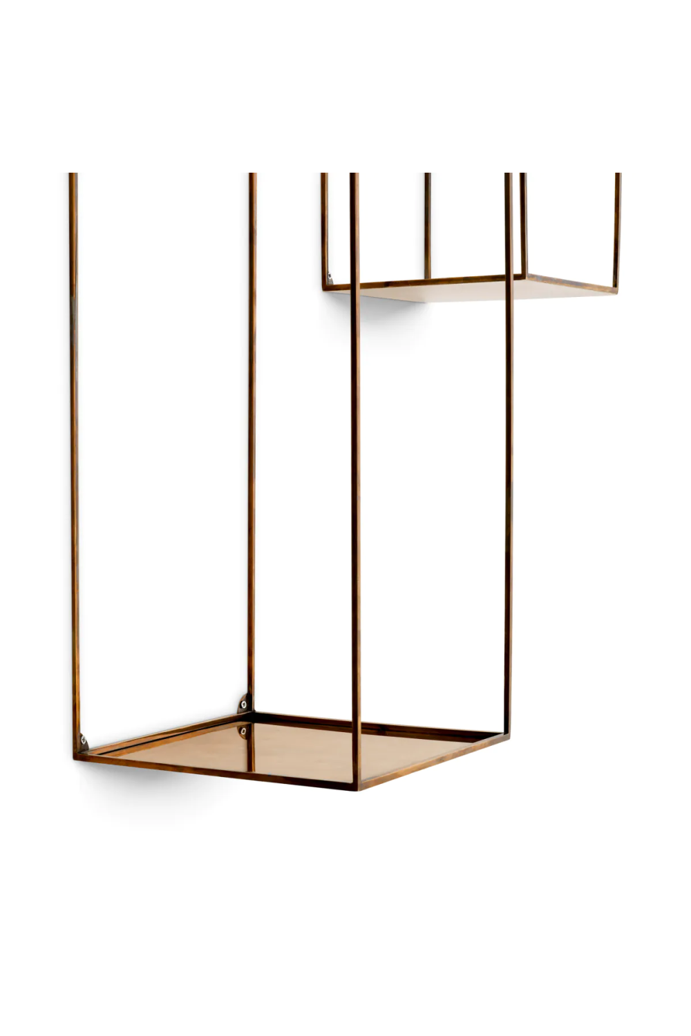 Vintage Brass Wall Rack Set (2) Deco