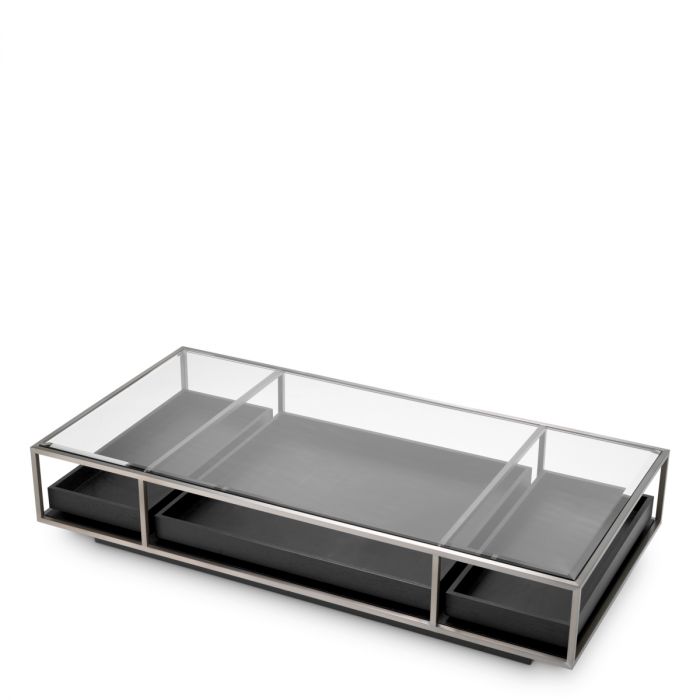 Coffee Table Roxton brushed steel finish