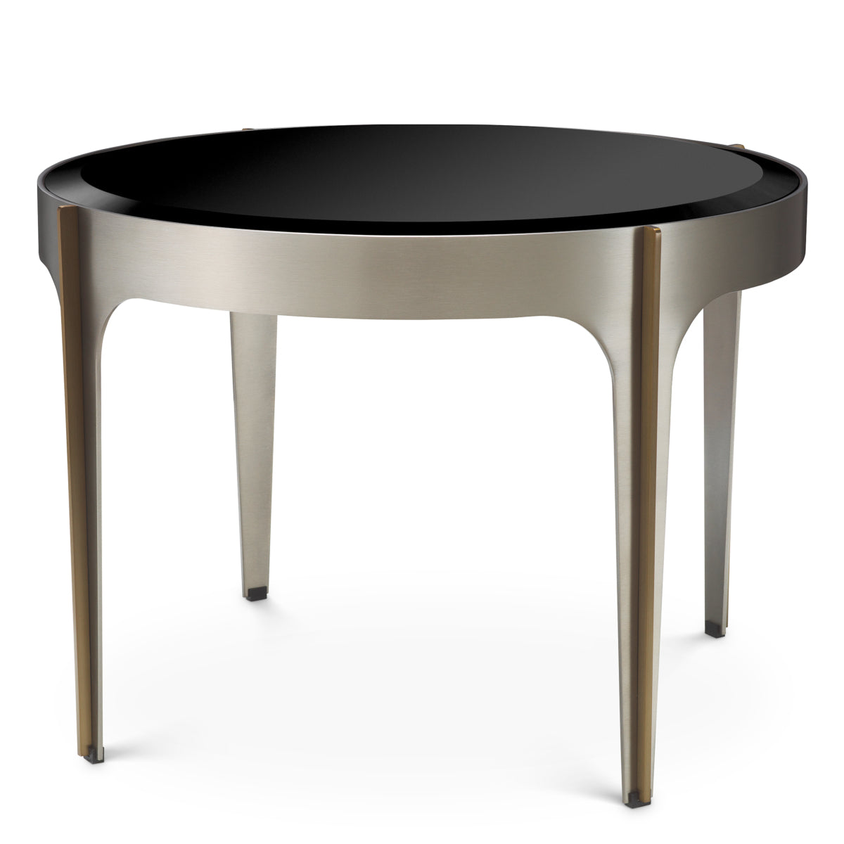 Round Brushed Steel Side Table Artemisa