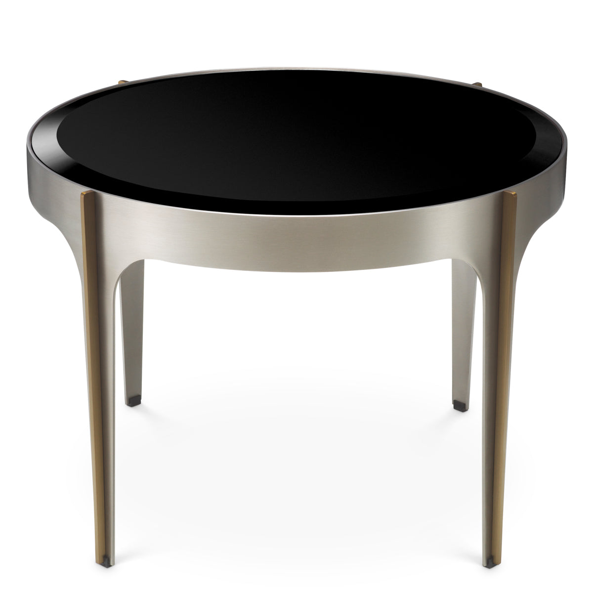 Round Brushed Steel Side Table Artemisa