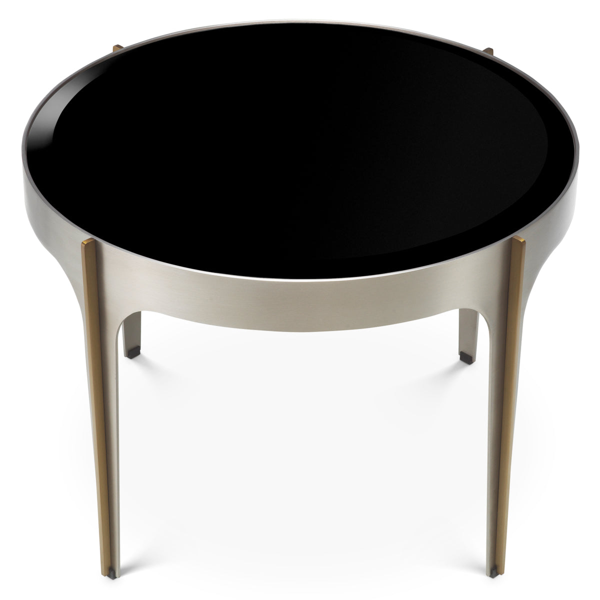 Round Brushed Steel Side Table Artemisa
