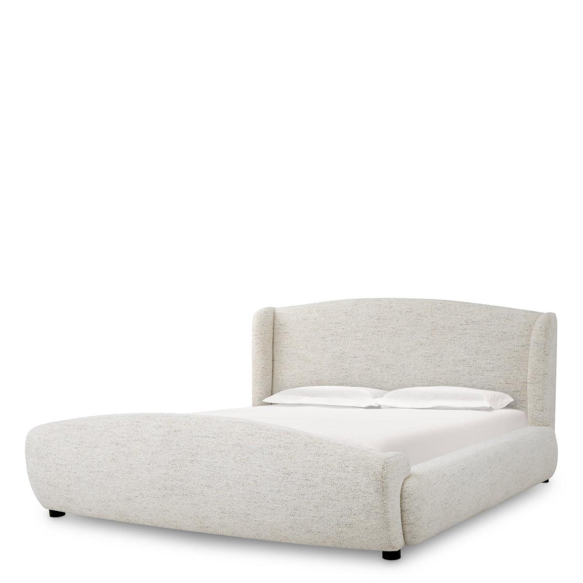 Off-White Upholstered Bed Frame King Mellory