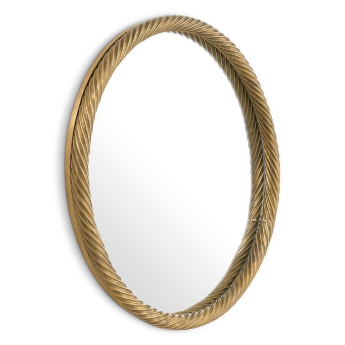 Mirror Salvi round vintage brass finish