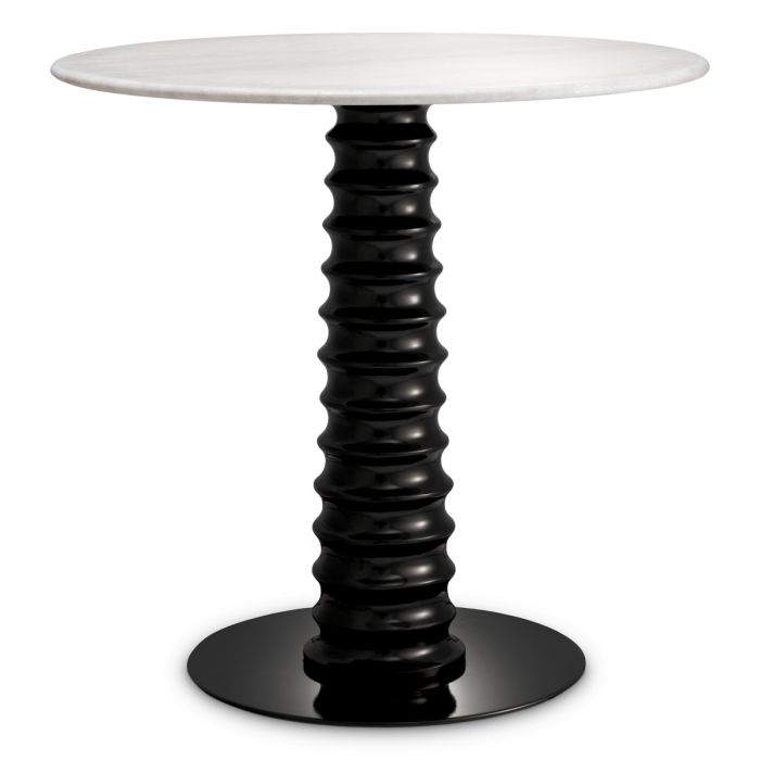 Dining Table Verano black finish white marble top
