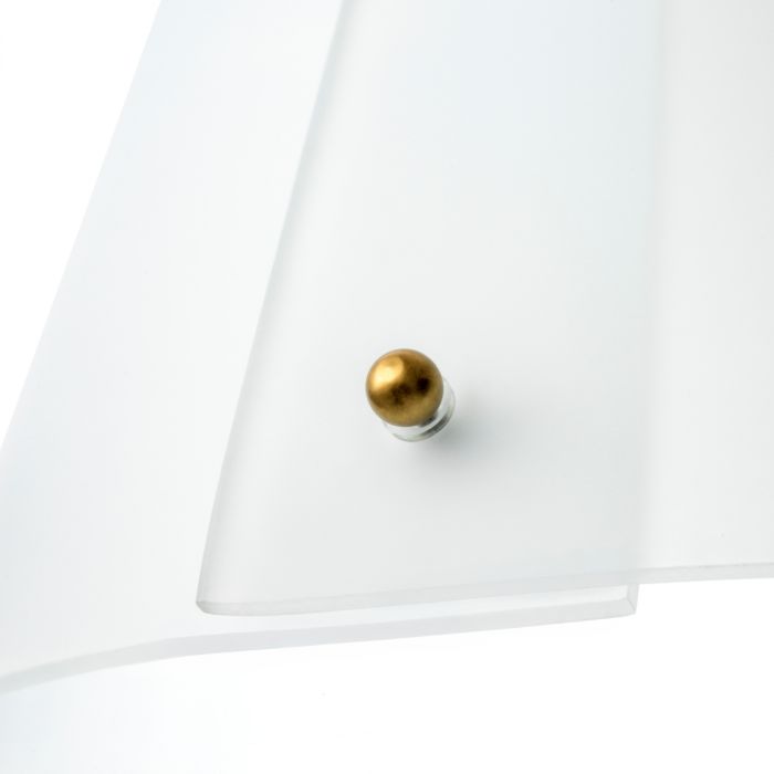 Pendant Trianon antique brass finish white glass