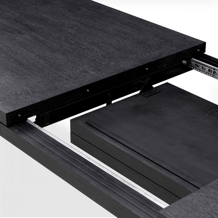 Extendable Dining Table Atelier S charcoal grey oak veneer