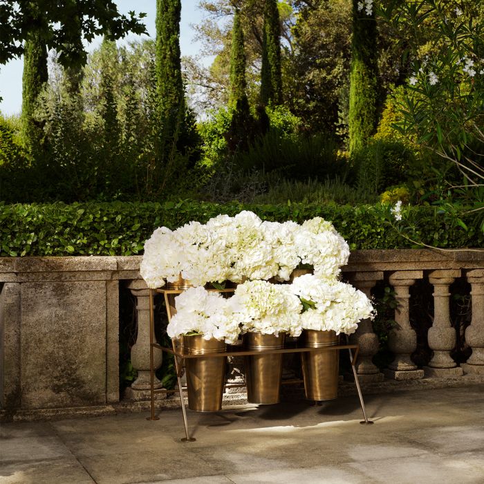 Display Rack Maison des Fleurs vintage brass finish incl 6 buckets