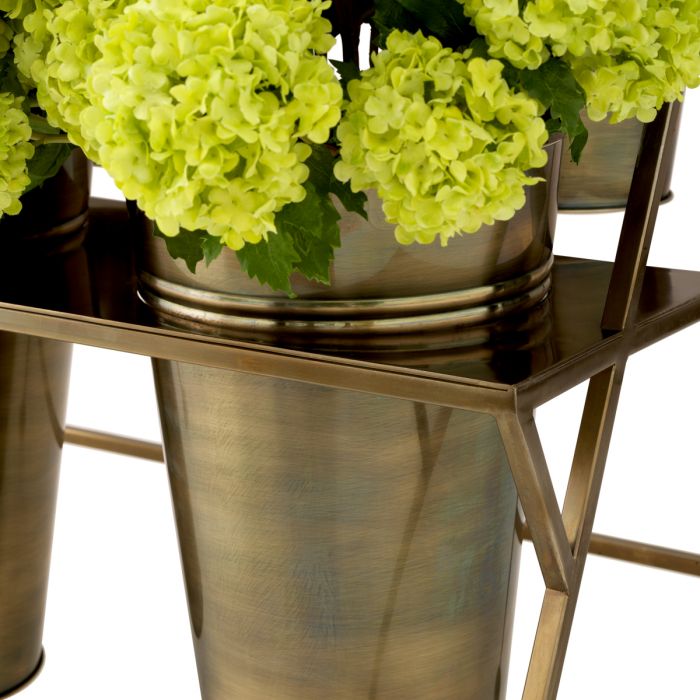 Display Rack Maison des Fleurs vintage brass finish incl 6 buckets