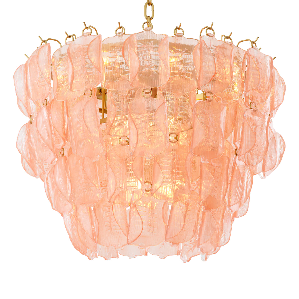 Pink Tiered Glass Chandelier Solange