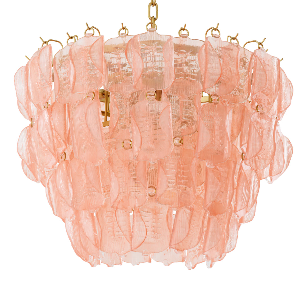 Pink Tiered Glass Chandelier Solange