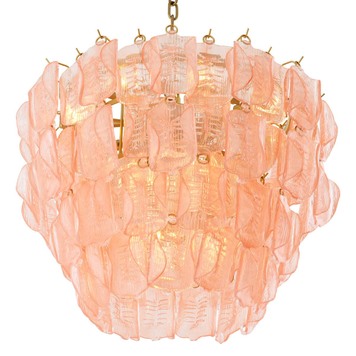 Pink Tiered Glass Chandelier Solange