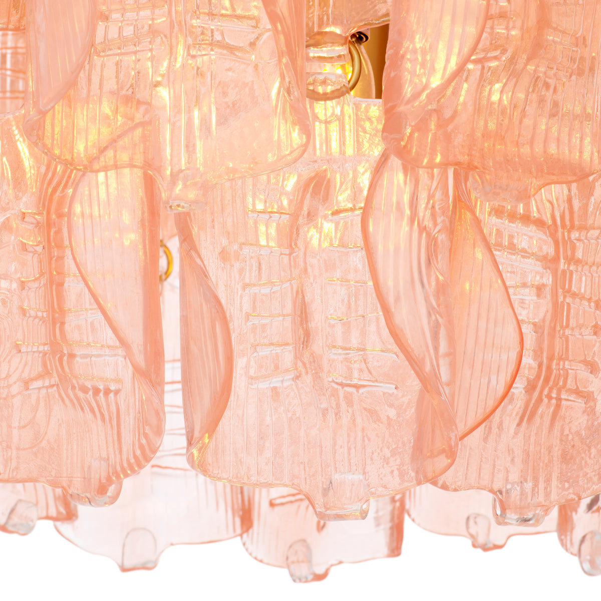 Pink Tiered Glass Chandelier Solange