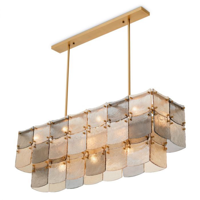 Chandelier Laurent rectangular antique brass finish