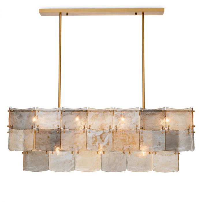 Chandelier Laurent rectangular antique brass finish