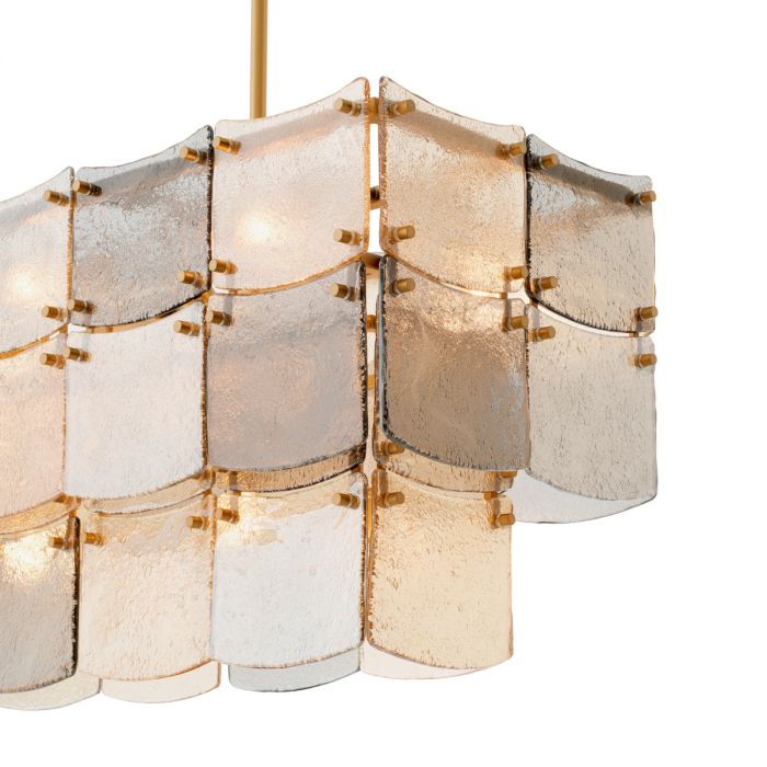 Chandelier Laurent rectangular antique brass finish